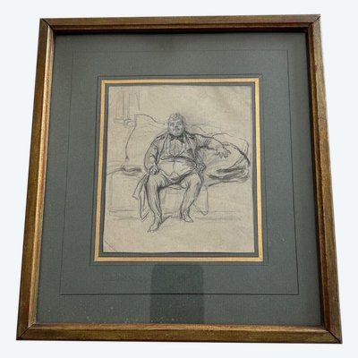 Drawing of Alexandre Dumas père by Paul Gavarni