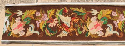 Tapestry valance with griffins, bunches of grapes and flowers in the Renaissance style