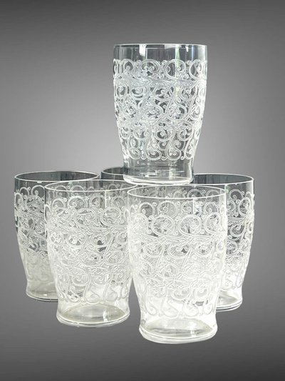 ART DECO PORT SERVICE WITH 6 BACCARAT GLASSES, ROHAN GOUVIEUX MODEL