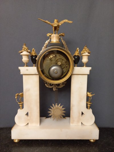 18th century gilt bronze and marble clock