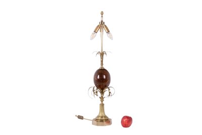 Casa Carlo. Lampada “Egg” in resina frattale e bronzo. Circa 1970. LS6366908Y