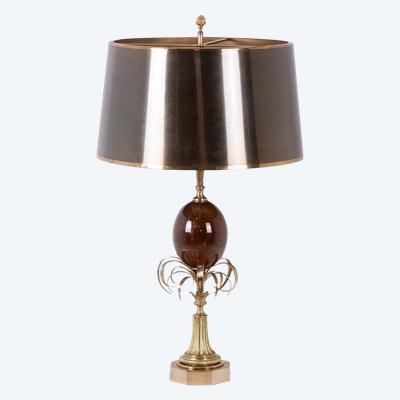 Casa Carlo. Lampada “Egg” in resina frattale e bronzo. Circa 1970. LS6366908Y