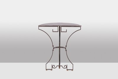 Pair of half-moon shaped console tables. Work of art craftsman. LS63791912B