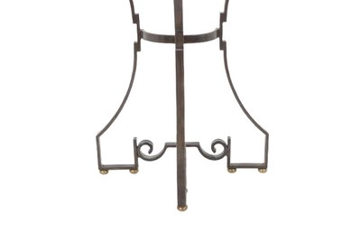 Pair of half-moon shaped console tables. Work of art craftsman. LS63791912B