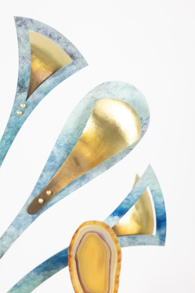Lampe-sculpture avec des agates. Travail d’artisan d’art. LS63804009M