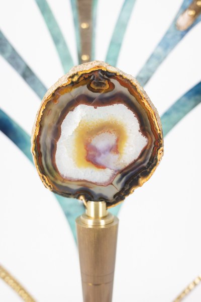 Lampe-sculpture avec des agates. Travail d’artisan d’art. LS63804009M