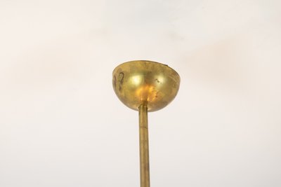 Coppia di lampadari in ottone placcato oro opaco. Opera italiana degli anni '70. Codice articolo: LS64241951/2D