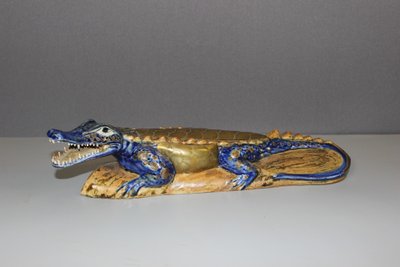 Ceramic and Brass Crocodile XX