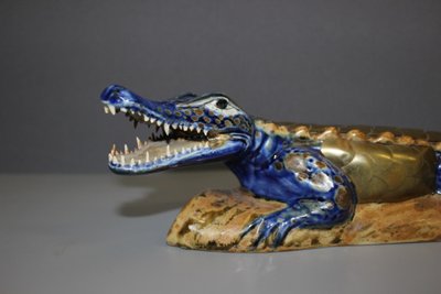 Ceramic and Brass Crocodile XX