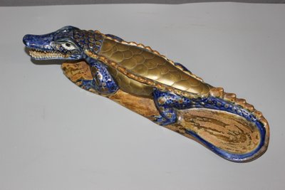 Ceramic and Brass Crocodile XX