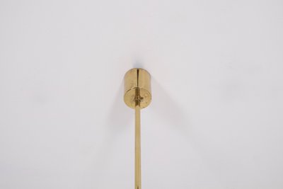 Midcentury brass and crystal chandelier
