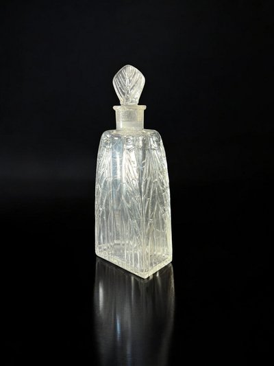 RENÉ LALIQUE 1910 FLACON ANCIEN A LOTION EN VERRE BLANC POUR ROGER GALLET