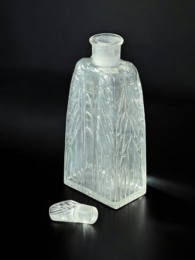 RENÉ LALIQUE 1910 FLACON ANCIEN A LOTION EN VERRE BLANC POUR ROGER GALLET