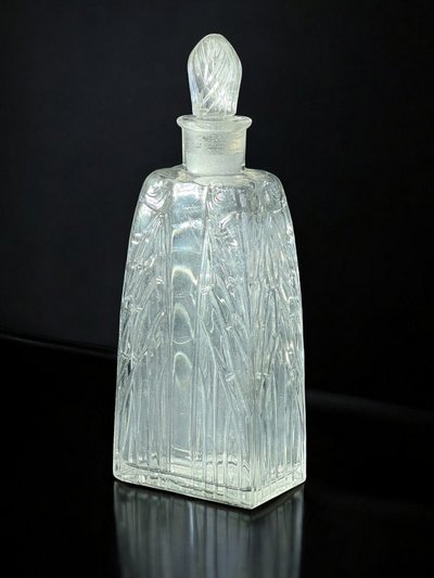 RENÉ LALIQUE 1910 FLACON ANCIEN A LOTION EN VERRE BLANC POUR ROGER GALLET