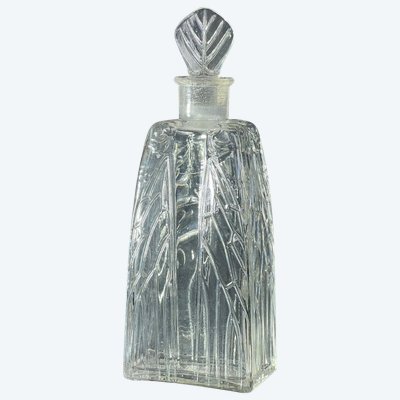 RENÉ LALIQUE 1910 FLACON ANCIEN A LOTION EN VERRE BLANC POUR ROGER GALLET