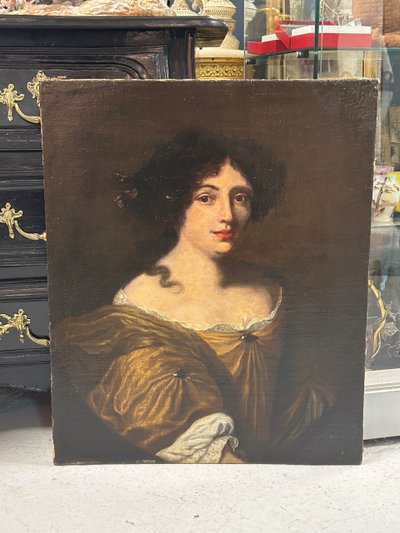 Presumed Portrait of Hortense Mancini after Jacob Ferdinand Voet - Oil on Canvas, 17th Century
