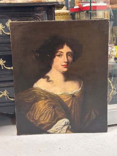 Presumed Portrait of Hortense Mancini after Jacob Ferdinand Voet - Oil on Canvas, 17th Century