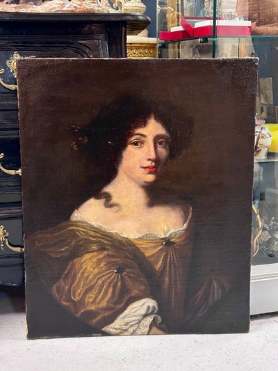 Presumed Portrait of Hortense Mancini after Jacob Ferdinand Voet - Oil on Canvas, 17th Century