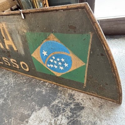 Ancienne grande enseigne en métal peint « Bottiglieria » de la fin du 19ème siècle. en fer. Taille 270 x 57 