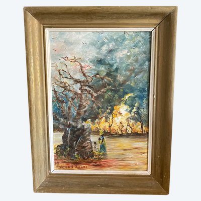 Orientalist oil on canvas signed Marchand Roiret.