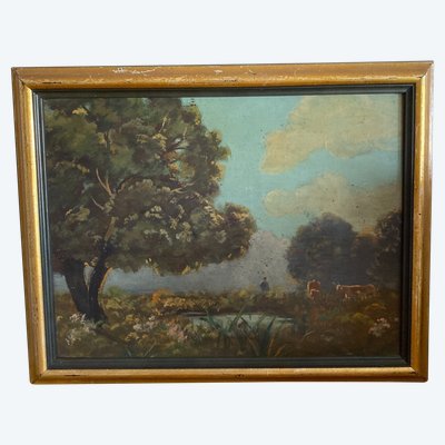 Öl auf Holz, 19. Jahrhundert – Schule von Barbizon