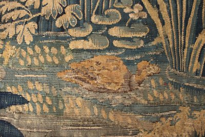 Fragment of a tapestry "Verdure with Ducks", Brussels workshop, mid-16th century