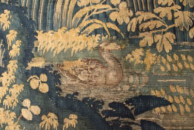 Fragment of a tapestry "Verdure with Ducks", Brussels workshop, mid-16th century