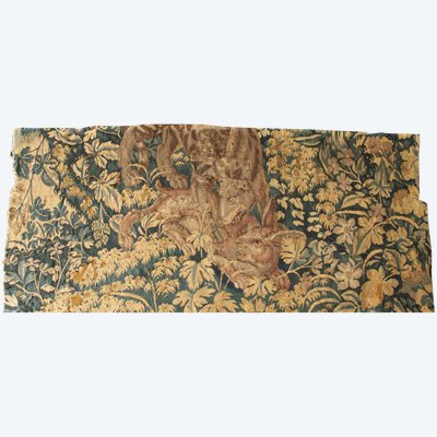 Fragment De Tapisserie "verdure Loup Et Lapin", Atelier De Bruxelles, Mid-16th Century