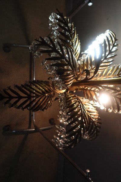 Bronze chandelier, palm tree model, after Baguès