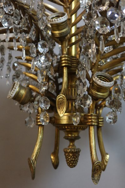Bronze chandelier, palm tree model, after Baguès