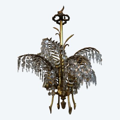 Bronze chandelier, palm tree model, after Baguès