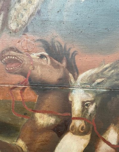 17th century Spanish school depicting Neptune and Artemis on their respective chariots