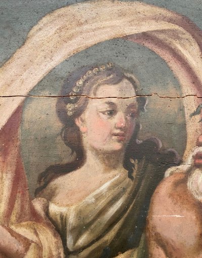 17th century Spanish school depicting Neptune and Artemis on their respective chariots