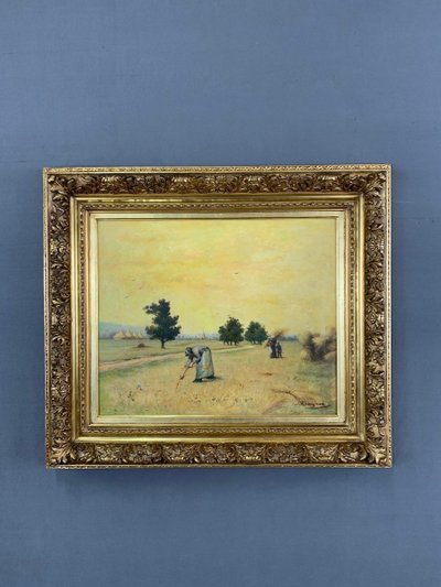 Tableau l'Huile Sur Toile Paul Emile Felix Raissiguier XIXe Siècle