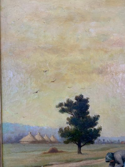 Tableau l'Huile Sur Toile Paul Emile Felix Raissiguier XIXe Siècle
