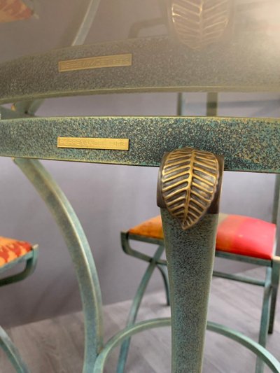Ensemble De Table Et Chaises Collection “villa D’este” Par Pierre Vandel, Années 1970