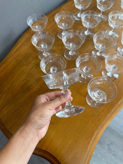 Verres En Cristal Champagne Cocktail XIXe Siècle