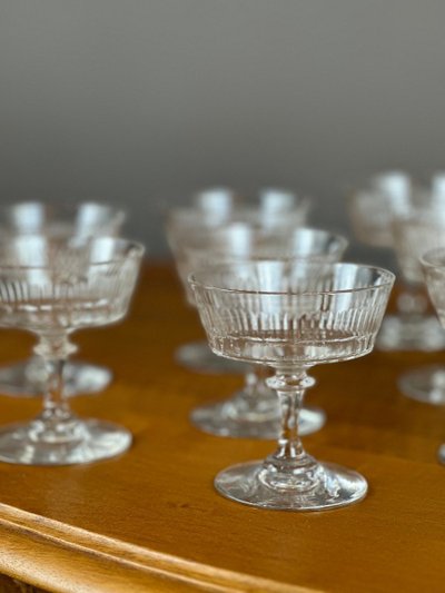 Verres En Cristal Champagne Cocktail XIXe Siècle