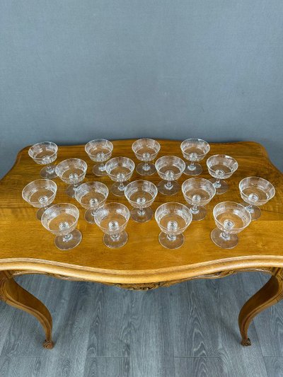 Verres En Cristal Champagne Cocktail XIXe Siècle