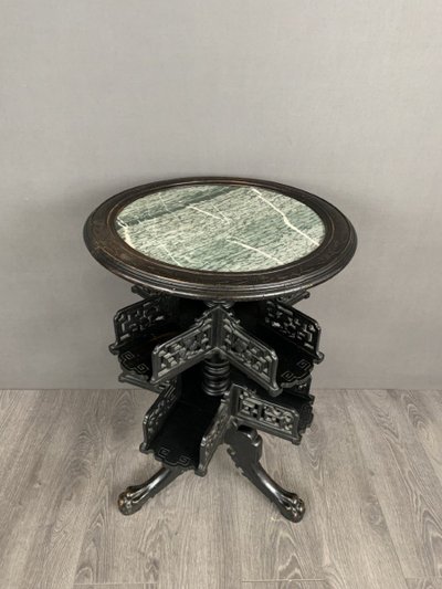 Table Ronde Avec Incrustations En Marbre Vert Début XXe Siècle