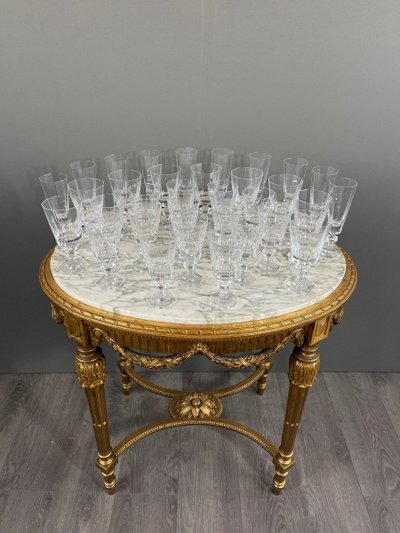 Ensemble De Verres En Cristal De Sèvres 33 Pièces