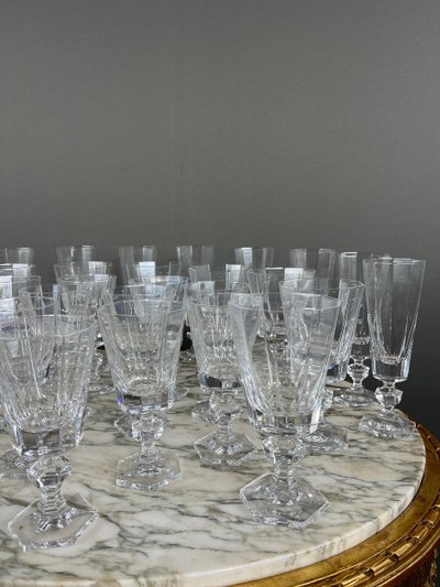 Ensemble De Verres En Cristal De Sèvres 33 Pièces