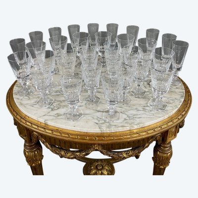 Ensemble De Verres En Cristal De Sèvres 33 Pièces
