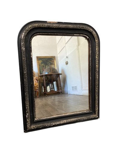 19th century Louis Philippe mirror in painted wood - 50cm x 62cm