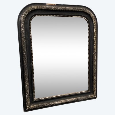 19th century Louis Philippe mirror in painted wood - 50cm x 62cm