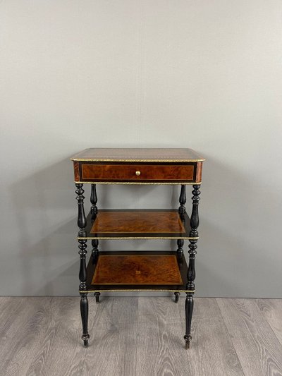 Table D’appoint Napoléon III En Bois Marqueté XIXe Siècle