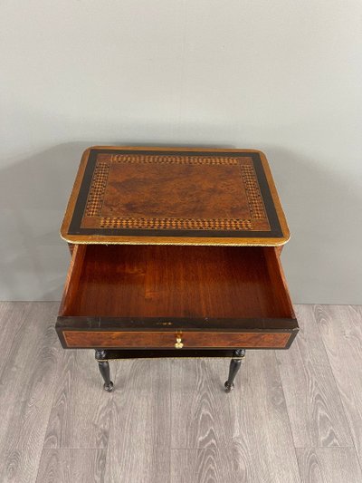 Table D’appoint Napoléon III En Bois Marqueté XIXe Siècle