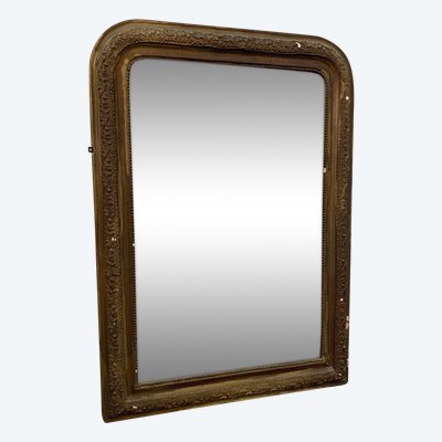 Specchio Luigi Filippo in legno dorato del XIX secolo - 67 cm x 90 cm