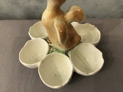 19th century earthenware egg holder