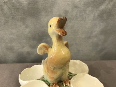 19th century earthenware egg holder